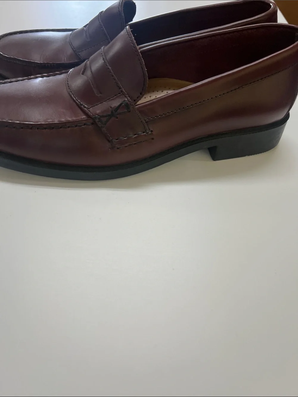 Bass Men's Dark Burgundy Leather Penny Loafers